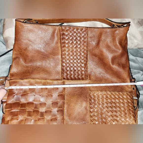 NWOT Patchwork Brown Slouchy Purse - Picture 7 of 14